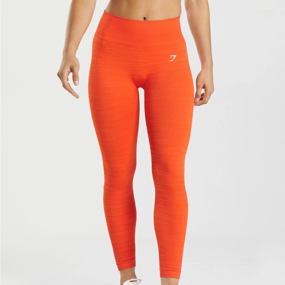 Gymshark Adapt Marl Seamless in Pepper Red/Zesty Orange/XS